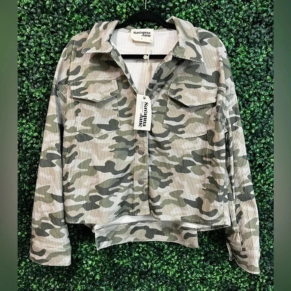 Andree by Unit/Savanna Jane No Limits Corduroy Camo Jacket - Large NEW